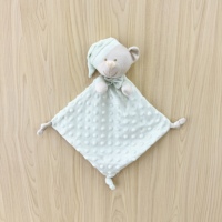 Doudou réversible en minky certifié CE, jouet de confort pour bébé, couverture de sécurité en peluche, doudou tricoté en forme d'ours en peluche