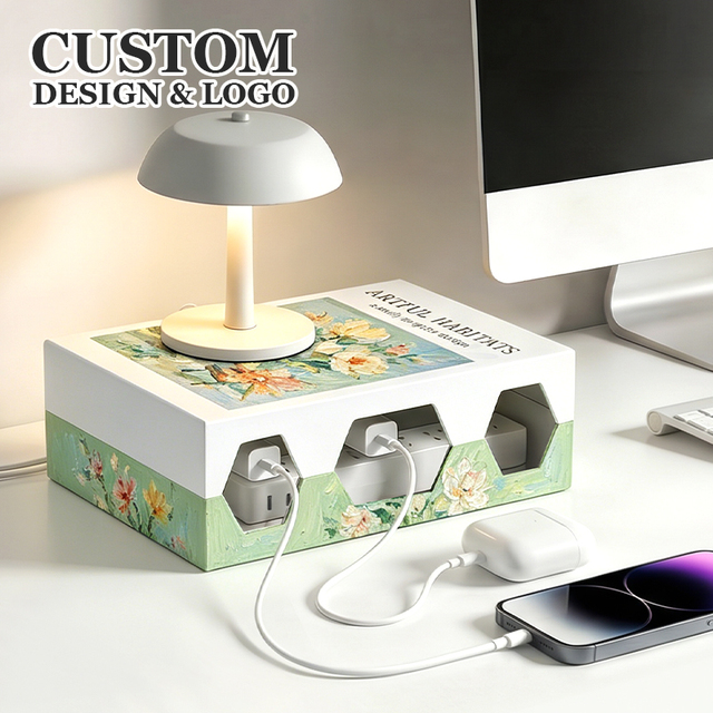 New Design Aesthetic Desk Paper Cable Hider Management Box Dust-Proof Wire Power Strip Cable Organizer with Lid for Home Office