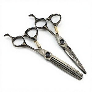 <span class=keywords><strong>Ciseaux</strong></span> de coiffure et de barbier Little Golden Tiger en acier noir Damas, lame de 6,0 pouces à pointe acérée, <span class=keywords><strong>ciseaux</strong></span> à effiler - Product Image 1