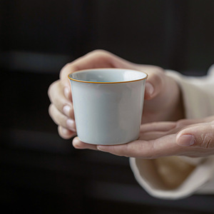 Taza de Té de Cerámica Hecha a Mano Guanlan, Taza Maestra de Porcelana, Juego de Té Chino Kung Fu, Taza Individual de Degustación, Contorno Azul Antiguo - Product Image 5