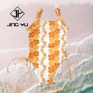 Traje de Baño de una Pieza para Niñas, Estilo Hawaiano, con Cordón Ajustable, de Lujo, Personalizado, de Poliéster - Product Image 3