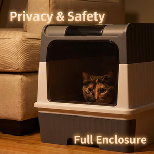 Bac à litière pour chat amovible 49 cm, extra large, style tiroir, entièrement fermé, toilette pour animaux avec contrôle des odeurs, économisez 60 % sur les frais de livraison - Product Image 6