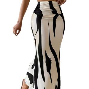 <span class=keywords><strong>Jupe</strong></span> en <span class=keywords><strong>satin</strong></span> queue de poisson taille haute pour femmes européennes et américaines avec motif zèbre pour jupes colorées à la mode transfrontalières - Product Image 5