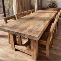 Table Basse Rustique en Bois d'Orme Style Campagne Ancienne pour Salon, Bureau, Salle à Manger, Restaurant