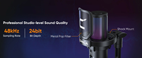 Microphone de conférence sans fil COMICA Uni D pour le gaming, 48k 24bit, carte son intégrée, fonction NR One-Touch, moniteur en temps réel, 3 modes RGB, métal