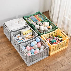Folding Storage <b>Baskets</b> Rectangle Yellow Green Gray <b>Foldable</b> Multi Purpose Home Bathroom Toilet Organizers - Product Image 4