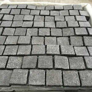 Bloc de pavé en basalte naturel, blocs en pierre 25mm