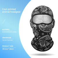 Masque d'Halloween en maille imprimée crâne respirant drôle et tendance personnalisé à la mode évacuant l'humidité à séchage rapide