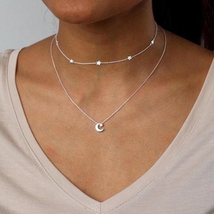 Trending Choker <strong>Necklace</strong> 925 <strong>Sterling</strong> <strong>Silver</strong> Ladies Tiny <strong>Star</strong> Charm Station Cute Choker <strong>Necklace</strong> - Product Image 4