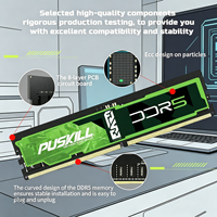 Module de mémoire RAM DDR5 32 Go 4800 MHz pour ordinateur de bureau UDIMM, design vert et noir, pour jeux PC