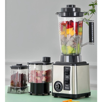 Batidora Comercial Eléctrica 2 en 1 con Molinillo de Carne y Cuchilla de Acero Inoxidable, 9500W, 2 Vasos, para Nueces, Zanahorias y Frijoles