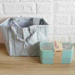 Boîte à lunch 1-3L en paille de blé 100% alimentaire, 3 couches, durable, résistante à la chaleur, étanche, écologique, avec couvercle en plastique, cuillère et fourchette - Product Image 5