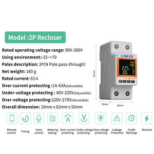 Interruptor Temporizador WIFI Tuya <span class=keywords><strong>App</strong></span>, Interruptor Automático <span class=keywords><strong>de</strong></span> 2P 63a con Reconectador Automático y Protección Contra Sobrecorriente, Sobretensión y Fugas <span class=keywords><strong>de</strong></span> Corriente - Product Image 6
