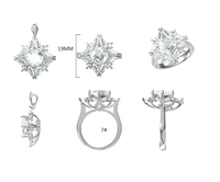 Nouvelle Bague Magique Personnalisable en Argent Sterling 925 Plaqué Rhodium avec Moissanite Taille Princesse 2,5 Carats