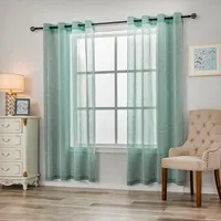 Jiaohui-cortinas de Panel semitransparente de lino para sala de estar, venta al por mayor
