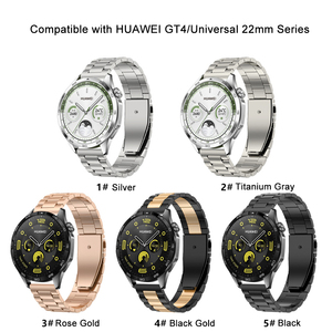 Correa de Metal de 22 mm y 20 mm para Reloj Huawei Gt 4 Gt4 46 mm 41 mm Gt3 Pro Se <span class=keywords><strong>Amazfit</strong></span> Gts Mini <span class=keywords><strong>Gtr</strong></span> 4, Brazalete de Acero Inoxidable - Product Image 3