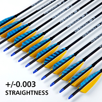 Nouvel arrivage de flèches en fibre de carbone pour arc classique arc à poulies 4 pouces de caractéristique de la dinde 6.2mm flèches de chasse d'identification