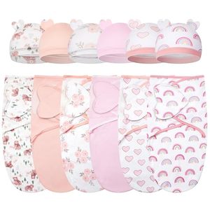 2 Paket Selimut Swaddle dengan Topi untuk Bayi, Selimut Swaddle Katun 0-12 Bulan, Selimut Bayi yang Bernapas, Penting untuk Bayi Baru Lahir - Product Image 1
