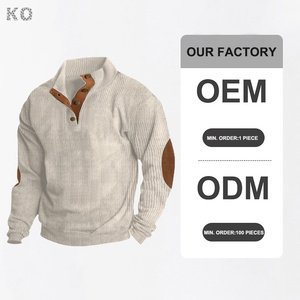 Áo nỉ nam thu đông bán chạy, áo sơ mi chất liệu corduroy tay dài, cổ đứng, kiểu dáng đơn giản, rộng rãi - Product Image 2