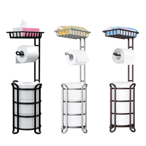 Premium Quality Floor Free Standing <strong>Toilet</strong> Tissue Paper Roll Storage Holders <strong>Wipes</strong> <strong>Dispenser</strong> With Shelf for Bathroom - Product Image 3