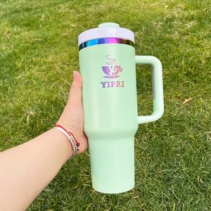 8Pack Custom H2.0 <b>40Oz</b> Rainbow Plated Stainless Steel <b>Tumbler</b> <b>With</b> <b>Handle</b> for Laser Engraved Logo 3D Printing Design - Product Image 3