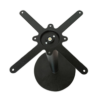 Base de table ronde en fonte avec support croisé et pieds réglables pour plateau de table de bistrot