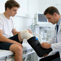 Nouvelle conception de botte de marche à compression pneumatique réglable pour la protection des fractures de la cheville et le soulagement de la douleur