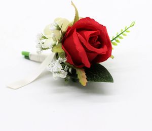 Boutonnière de mariage pour le marié et les garçons d'honneur, fleur artificielle pour la mariée et la demoiselle d'honneur, fleur de poignet - Product Image 5
