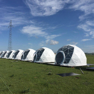 Domo Geodésico de 28 m² a Precio Económico, Casa Domo Pequeña con Plataforma de Madera, Domo Geodésico para Campamento, Carpa Domo Geodésica para Ferias Comerciales - Product Image 1