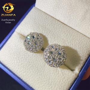 Pendientes <span class=keywords><strong>de</strong></span> Plata <span class=keywords><strong>de</strong></span> Ley 925 con Moissanita VVS Color D, Joyería <span class=keywords><strong>Fina</strong></span> <span class=keywords><strong>de</strong></span> Moda, Pasan la Prueba del Diamante, Estilo Hip Hop Iced Out - Product Image 5
