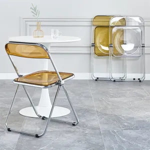 Chaise pliante transparente en plastique, mobilier d'extérieur Portable, style nordique et italien, pour la salle à manger