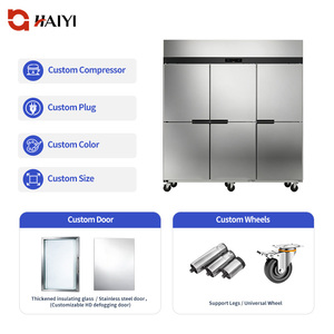 Commercial Upright Kitchen Refrigerator 6 Door Air Cooling Vertical Kitchen Freezer Fridge - Product Image 4