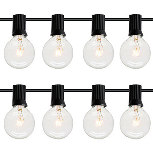 25 FT <span class=keywords><strong>G40</strong></span> Ngoài Trời Patio Chuỗi <span class=keywords><strong>Lights</strong></span> Với 25 Rõ Ràng Globe Bóng Đèn Ngoài Trời Chuỗi Đèn Thị Trường Bistro Cafe Treo Chuỗi đèn - Product Image 1