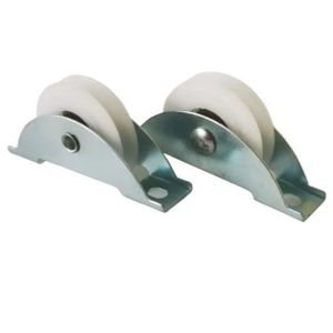 U oluk palet makarası itme-çekme vitrin rafı kiremit raf raylı tekerlek rulman ile 625 galvanizli naylon tekerlek plastik kasnak - Product Image 1