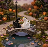 Décoration de mariage élégante, cygnes miniatures 3D peints à la main, esthétique minimaliste moderne et romantique, mini animaux en résine, décoration d'intérieur