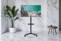 Le support portatif moderne économique de piédestal de chariot de chariot de Mobile TV de roulement avec des roues tournent 360 degrés