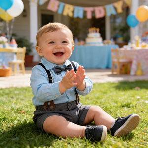Ensemble chemise, bretelles et short pour bébé, costume formel, tenue d'été pour garçon d'honneur, vêtements pour tout-petits garçons, vêtements pour enfants garçons - Product Image 3