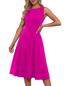 Abito Mini <span class=keywords><strong>Elegante</strong></span> e Aderente da <span class=keywords><strong>Donna</strong></span>, <span class=keywords><strong>Abbigliamento</strong></span> <span class=keywords><strong>Casual</strong></span> Senza Maniche con Collo Tinta Unita - Product Image 2