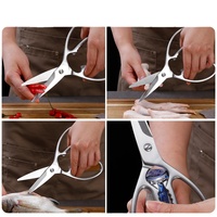 Tijeras de Cocina Multiusos FOCUS YJ de Acero Inoxidable, Resistentes, Ecológicas, Ultra Afiladas, Modelo F304, para Cortar Carne, Aves y Pescado