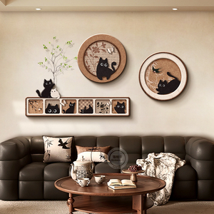 Arte Murale in Stile Vintage Francese con Stampe di Gatti Retrò per Soggiorno/Sala da Pranzo e Decorazione Domestica - Product Image 4