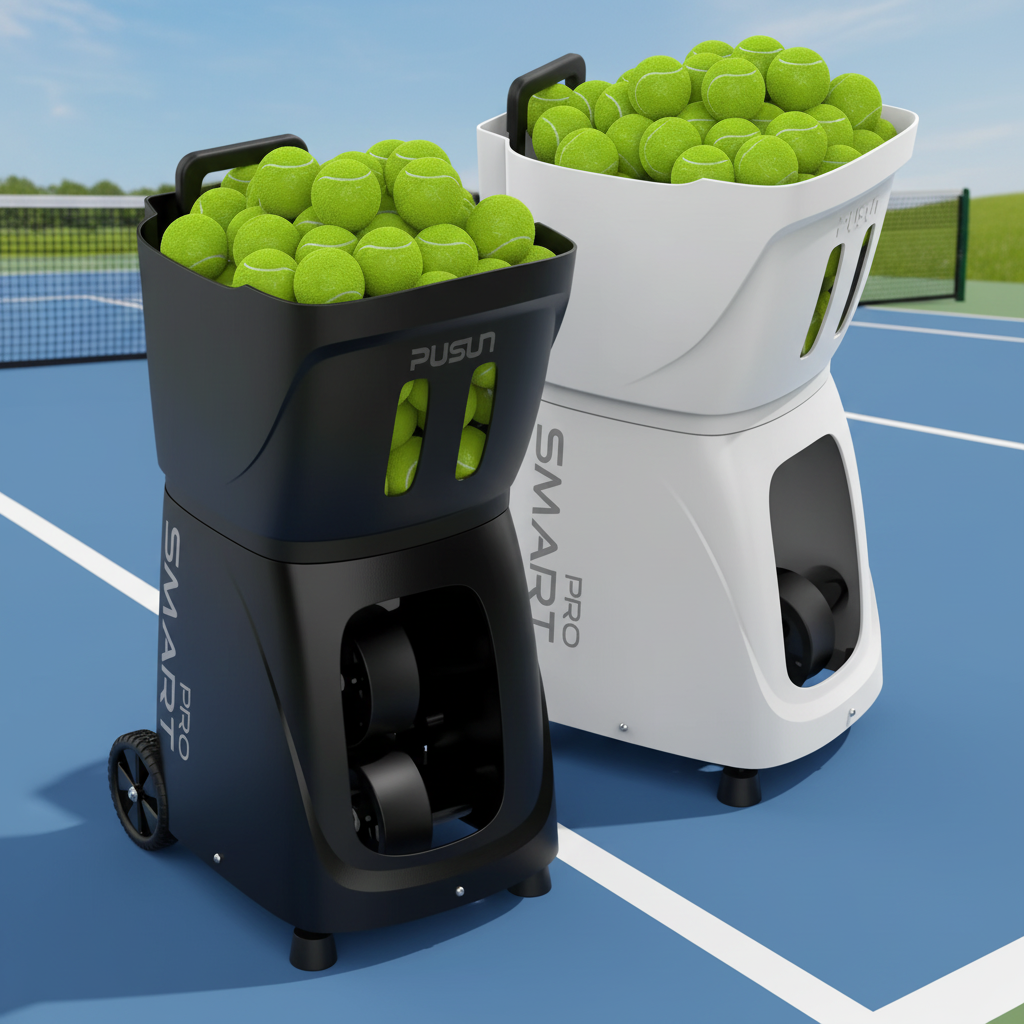 PUSUN PT-Smart Pro Professional Portable Tennis Ball Machine-115-Ball Capacity Adjustable Serve Frequency 20-120km/h Speed