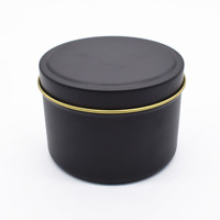 Kotak Wadah Logam Grosir 8oz Bulat Rose Gold Hitam Kotak Kerajinan Lilin Kaleng Lilin Tinplate 8 Oz Kaleng Mewah