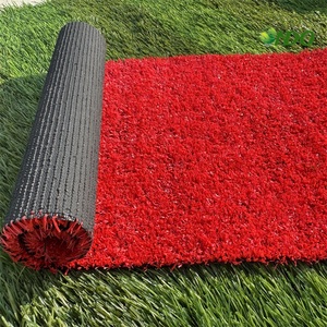 Entrega Rápida, Césped Artificial Rojo de 10 mm, 2x25 m/rollo, Césped Sintético de Alta Relación Calidad-Precio - Product Image 3