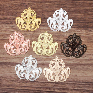 Boucles d'oreilles en laiton résultats métal couleur or bricolage bijoux en <span class=keywords><strong>filigrane</strong></span> fournitures Mandala motif breloques pour la fabrication de bijoux - Product Image 2