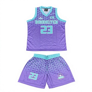 SIBRIN Custom Sublimated Breathable Basketball Uniform Jersey Shorts Set | Design Your Own Team Name Number | 100% Polyester - Product Image 1