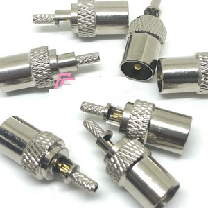Conector Coaxial Macho Recto IEC TV-J1.5 - Tipo Crimpado para Cables RG316/RG174, Cobre Niquelado H217 - Product Image 1