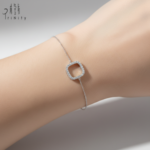 Bracelets tendance faits à la main, design élégant, bijoux en or blanc massif 18 carats, diamants naturels, bracelets minimalistes - Product Image 6