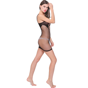 Vêtements pour femmes Mature Mesh Sheer Erotic Lingerie Femme Sexy Babydoll Halters Fishnet Jumpsuit Control Slips Dresses - Product Image 5