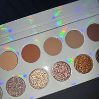 Palet Eyeshadow 12 Warna Matte Diamond Duochrome Vegan Pigmentasi Tinggi Riasan Organik Eyeshadow Matte Berpigmen Cokelat
