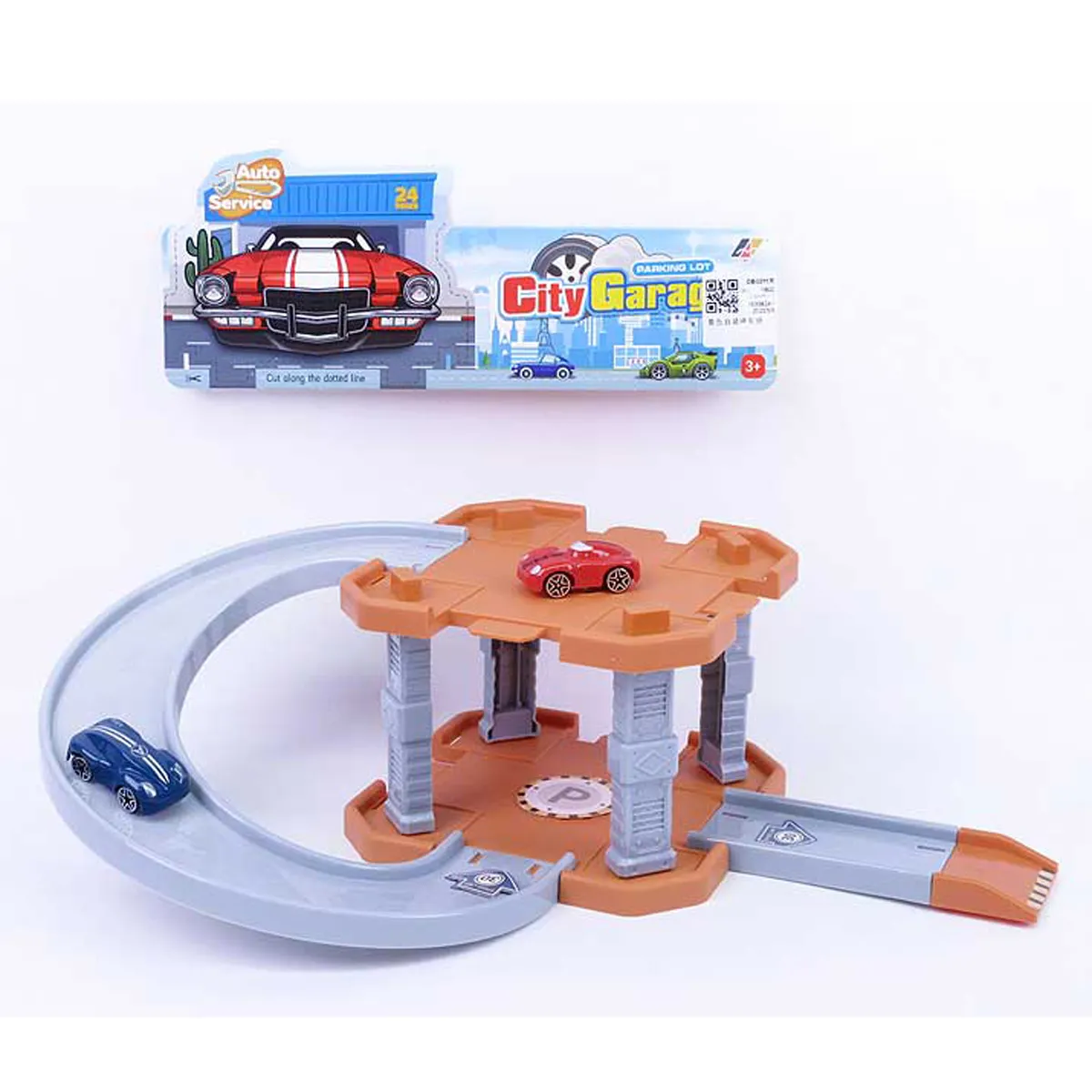 Jinming, juego para niños, garaje, estacionamiento, juguetes de construcción, juguetes ensamblados para estacionamiento